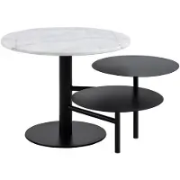 Ebuy24 Lahti Couchtisch Marmor weiß schwarz.