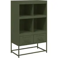 vidaXL Highboard Olivgrün 68,5x39x111,5 cm Kaltgewalzter Stahl