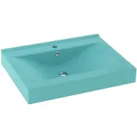 vidaXL Luxus-Waschbecken mit Hahnloch Matt-Hellgrün 60x46 cm Keramik
