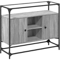vidaXL Sideboard mit Glasplatte Grau Sonoma 98x35x81 cm Holzwerkstoff