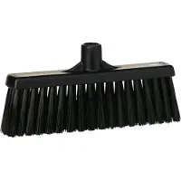 Vikan Hygiene 3166-9 Kehrmaschine mit geradem Hals, mittlere Fasern, schwarz, 310 mm