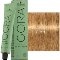 Schwarzkopf Professional Igora Zero Amm Permanente Färbung 60 ml 7-55