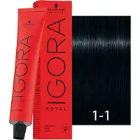 Schwarzkopf Professional Igora Royal Cools Permanente Färbung 60 ml 1-1 Blauschwarz