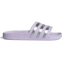 Adidas Badesandale SPORTSWEAR "ADILETTE AQUA BADESCHLAPPEN", Damen, Gr. 37, lila (ice lavender, matte silber, matte silber), Synthetik, Schuhe Badesandale, Badelatschen, Topseller