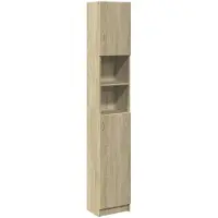 vidaXL Badezimmerschrank Sonoma-Eiche 32x25,5x190 cm Holzwerkstoff