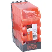 Black & Decker Stapelbarer Organizer - 4 Stück - Ideal für Werkzeuge, Make-up und Schreibtischorganisation - 15 x 24 CM - Kunststoff - Orange