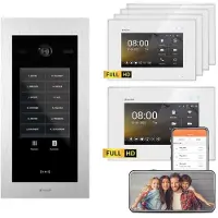 Balter EVO HD Touch Video Türsprechanlage Ein- & Mehrfamilienhaus Silber 1x 7 Monitor WiFi + 4x 7 Monitor Weiß