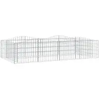 vidaXL Gabionen-Hochbeet mit Hochbogen 200x100x50 cm Verzinktes Eisen