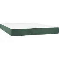 vidaXL Taschenfederkernmatratze Mittel Dunkelgrün 120x210x20 cm Samt