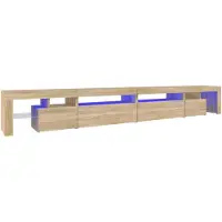 vidaXL TV-Schrank mit LED-Leuchten Sonoma-Eiche 290x36,5x40 cm