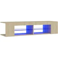 vidaXL TV-Schrank mit LED-Leuchten Sonoma-Eiche 135x39x30 cm