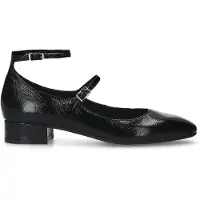 Manfield Schwarze Mary Jane Lackpumps | Größe 40