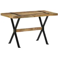 vidaXL Esstisch 120x60x76 cm Raues Mangoholz