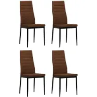 vidaXL Esszimmerstühle 4 Stk. Braun Stoff