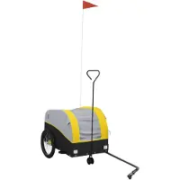 vidaXL Fahrradanhänger Schwarz und Gelb 30 kg Eisen