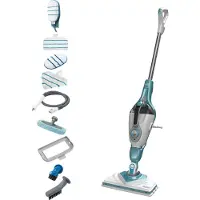 Black & Decker BHSM166DSM, Dampfmopp, 0,5 l, Aqua-Farbe, Weiß, Tasten, Drehregler, Fixed, 6 m