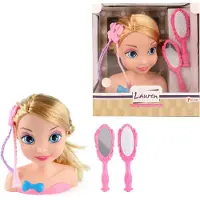 Dream House LAUREN Styling-Kopf für Mädchen – Frisierkopf mit Bürste & Spiegel
