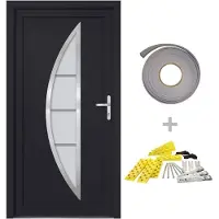 vidaXL Haustür Anthrazit 98x208 cm PVC