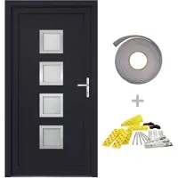 vidaXL Haustür Anthrazit 98x200 cm PVC