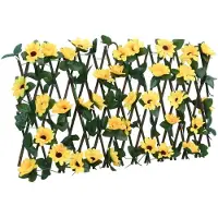 vidaXL Rankgitter mit Künstlichem Efeu Erweiterbar Gelb 180x20 cm