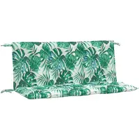 vidaXL Gartenbank-Auflagen 2 Stk. Blattmuster 120x50x7cm Oxford-Gewebe