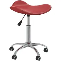 vidaXL Friseur Rollhocker Weinrot Kunstleder