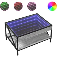 vidaXL Couchtisch mit Infinity-LED Grau Sonoma 70x50x38 cm