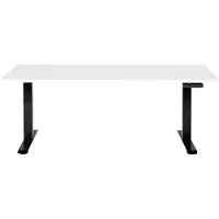 Beliani Schreibtisch Weiß & Schwarz Melamin 160x72cm Elektrisch Höhenverstellbar Rechteckig mit USB Metallgestell Modern Büro Steh-Sitz-Tisch Stehtisch