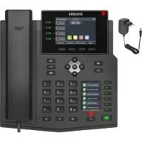 Gequdio IP Telefon GX5+ Set mit Netzteil Adapter - Fritzbox, Telekom kompatibel - Premium Freisprechen & 2x Farbdisplays - Deutsche Anleitung (PDF) für FritzBox, Sipgate, Telekom, Speedport