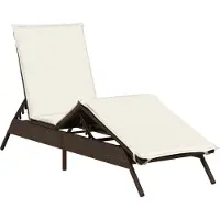 vidaXL Sonnenliege mit Auflage Braun Poly Rattan
