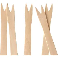 Papstar Snack-Gabeln, Holz "pure" 12,1 cm, 8 x 500 Stück 4000 Stück