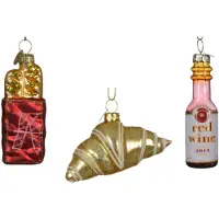 Décoris Christbaumschmuck Franzoesische Delikatessen Glas 6 cm Rot