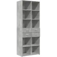 vidaXL Highboard Betongrau 70x42,5x185 cm Holzwerkstoff