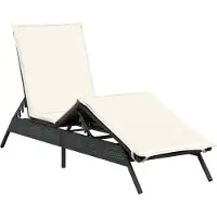 vidaXL Sonnenliege mit Auflage Schwarz Poly-Rattan