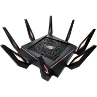 Asus GT-AX11000, Wi-Fi 6 (802.11ax), Tri-Band (2,4 GHz / 5 GHz / 5 GHz), Ethernet/LAN, Schwarz, Tabletop-Router