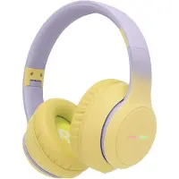 IMoshion Kabellose Kinderkopfhörer LED Light - Dezibelbegrenzer - Mit AUX-Kabel - Lavender Lilac / Yellow