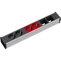 Bachmann CONI 2xCEE7/3 2xCEE7/3 rt Schutzkontakt 2xschwarz+2xrot