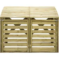 Intergard Mülltonnenbox Mülltonnenverkleidung holz doppelt 156x122x92cm