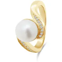 Brilio Silver - Charming gold plated ring with real pearl RI061Y - Circuit: 50 mm