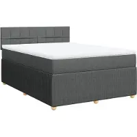 vidaXL Boxspringbett mit Matratze Dunkelgrau 140x190 cm Stoff