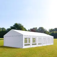 TOOLPORT Partyzelt Festzelt 5x12 m Garten-Pavillon PVC Plane 700 N in weiß Wasserdicht