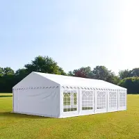 TOOLPORT Partyzelt Festzelt 6x10 m Garten-Pavillon PVC Plane 700 N in weiß Wasserdicht
