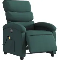 vidaXL Massagesessel Elektrisch Dunkelgrün Stoff