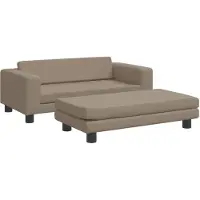vidaXL Hundebett mit Verlängerung Cappuccino 100x50x30 cm Kunstleder
