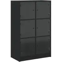 vidaXL Highboard mit Türen Schwarz 68x37x109 cm Holzwerkstoff