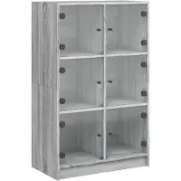 vidaXL Highboard mit Türen Grau Sonoma 68x37x109 cm Holzwerkstoff