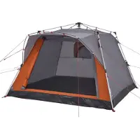 vidaXL Campingzelt 4 Personen Grau und Orange Quick Release