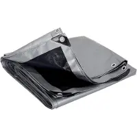 Woltu Abdeckplane wasserdicht, 180 g/m² PE Schutzplane mit Ösen, UV stabil : Grau-Schwarz 5x6 m Farbe: Grau-Schwarz Größe: 5x6 m