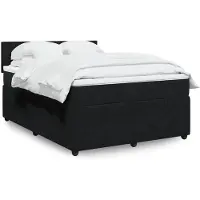 vidaXL Boxspringbett mit Matratze Schwarz 160x200 cm Samt