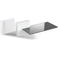 Meliconi 480522 BA Regal Modulares Regal Wandverteiler ABS Synthetik, Gehärtetes Glas